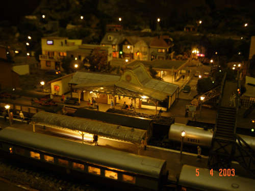 Model train town