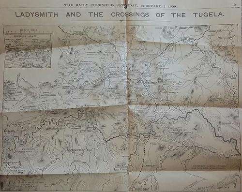 Boer War: ORIGINAL Daily Cronicle 3 Feb 1900: Ladysmith and the crossing of the Tugela