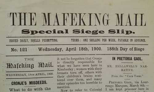 Boer War: ORIGINAL Mafikeng Mail Siege Slip #121 Printed 1900