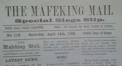 Boer War: ORIGINAL Mafikeng Mail Siege Slip #118 Printed 1900