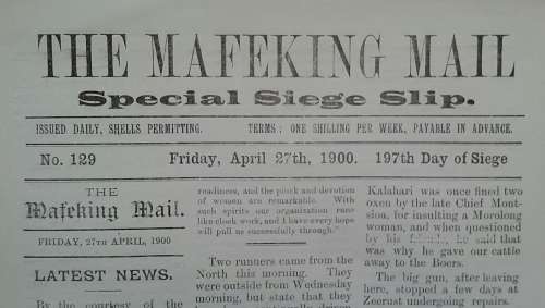 Boer War: ORIGINAL Mafikeng Mail Siege Slip #129 printed 1900