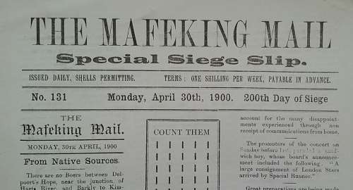 Boer War: ORIGINAL Mafikeng Mail Siege Slip #131 printed 1900
