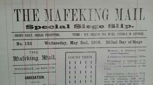 Boer War: ORIGINAL Mafikeng Mail Siege Slip #133 printed 1900