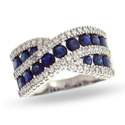 **BEAUTIFUL 2.08CTW SIMULATED GEMSTONE 18K FASHION RING**