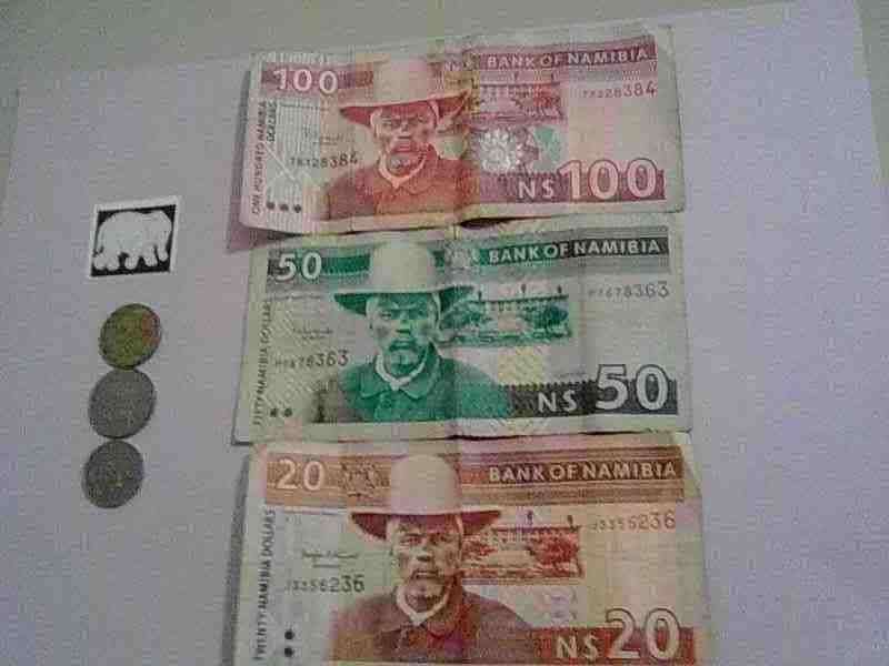 NAMIBIAN NOTES AND COINS-6 ITEMS-NAMIBIAN NOTES NOT OFTEN ON BOB