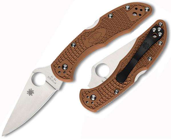 SPYDERCO Delica 4 Flat Ground FRN Brown