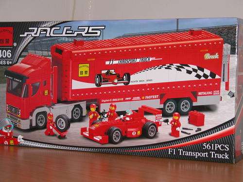 Lego Compatible Building Blocks 561pcs F1 Transport Truck with F1 Car. Stock Clearance