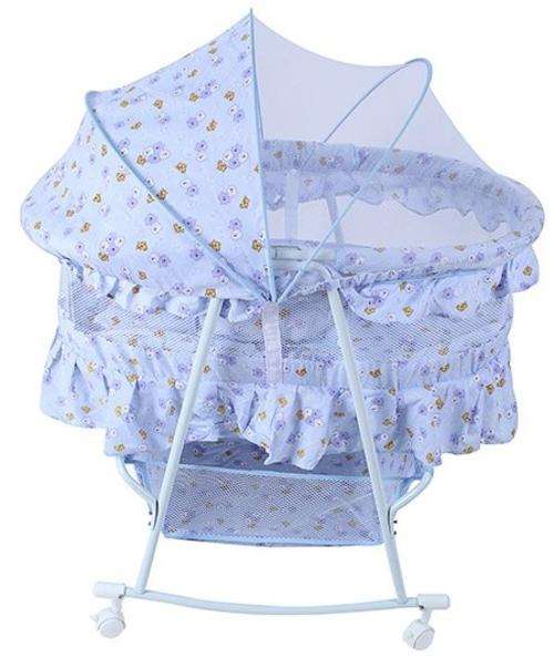 BLUE BABY CRADLE/COT WITH MOSQUITO NET