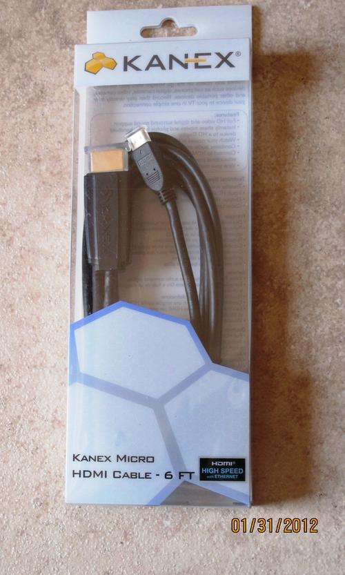 KANEX MICRO HDMI CABLE - 6 FT, for Blackberry Playbook