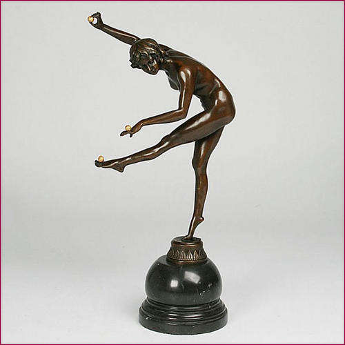 BEAUTIFUL ART DECO 1920 BRONZE SCULPTURE Signed by CL.J.R.Colinet.