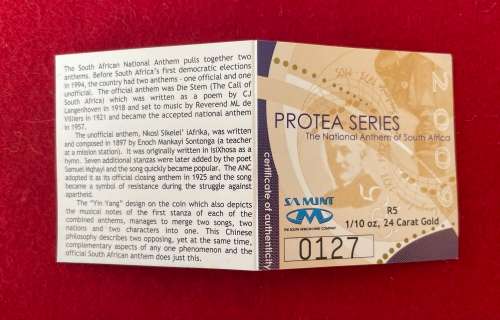 SA Munt Protea Series 1/10 oz - 2009 Anthem