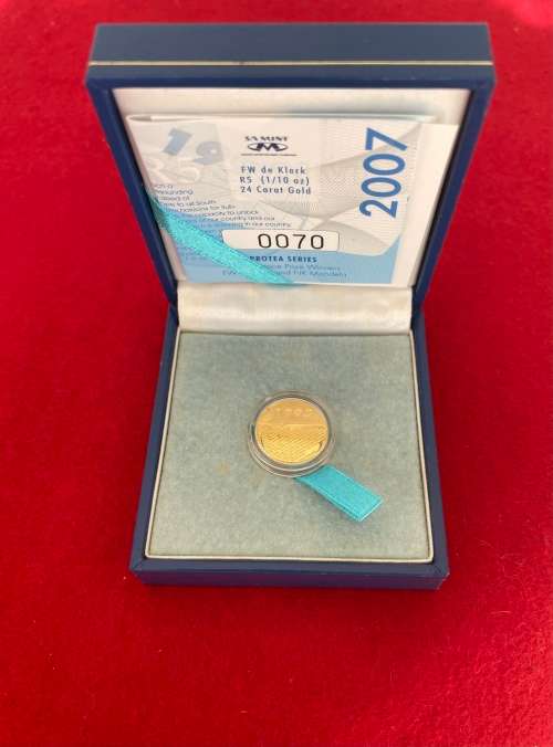 SA Munt Protea Series 1/10 oz - 2007 FW de Klerk