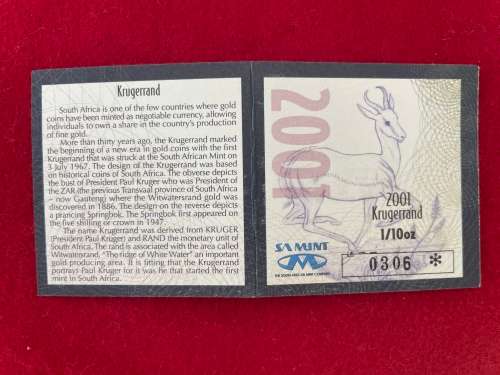 SA Munt Krugerrand 1/10 oz - 2001