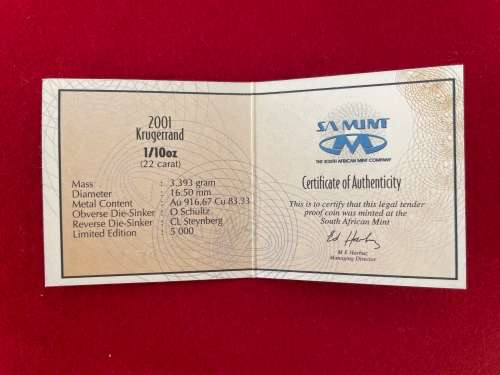 SA Munt Krugerrand 1/10 oz - 2001