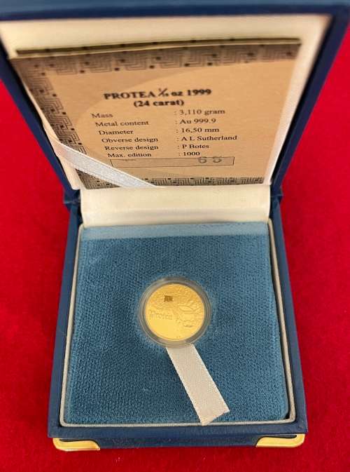 SA Munt Protea Series 1/10 oz - 1999 `Adit and Coco Pan`