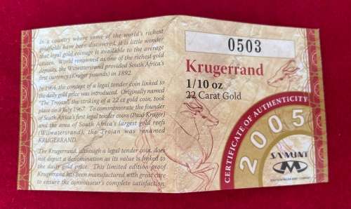 SA Munt Krugerrand 1/10 oz - 2005