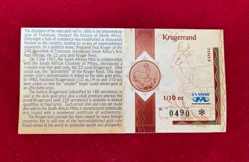 SA Munt Krugerrand 1/10 oz - 2003