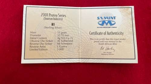 R1 Silver Proof `Tourism Industry`