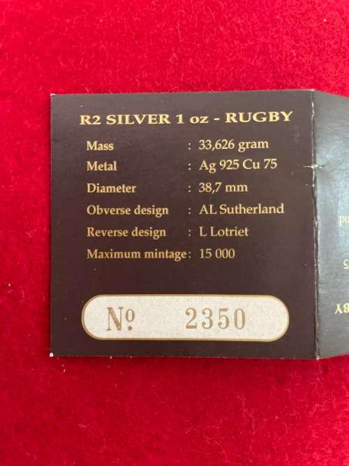 R2 Silver Proof `Rugby` 1oz