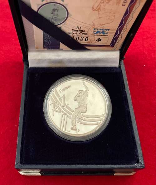 R1 Silver Proof `Cricket` Protea 2003