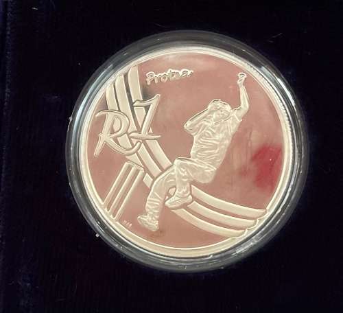 R1 Silver Proof `Cricket` Protea 2003