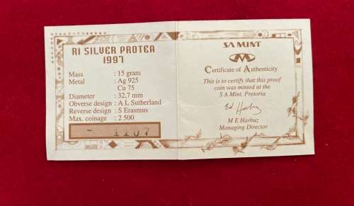 R1 Silver Proof Protea 1997