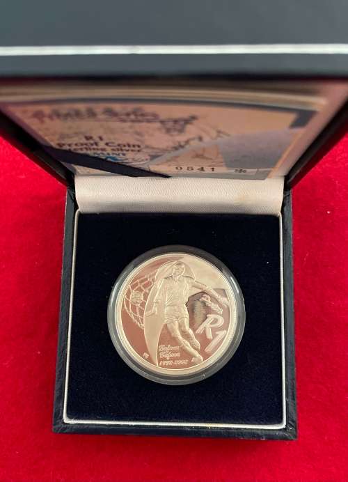 R1 Silver Proof `Soccer` Protea 2002