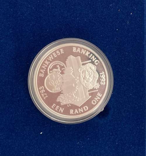 R1 Silver Proof `Banking` Protea