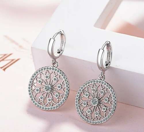 925 Silver Bohemian Flower Earrings