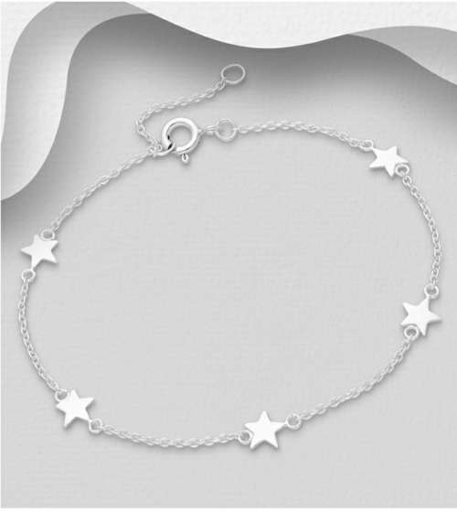 Sterling Silver Star Charm Bracelet