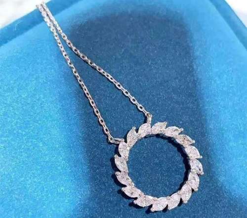 925 Silver Cubic Zirconia Halo Necklace
