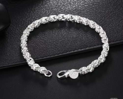 925 Silver Noble Bracelet with Encrusted Cubic Zirconia`s
