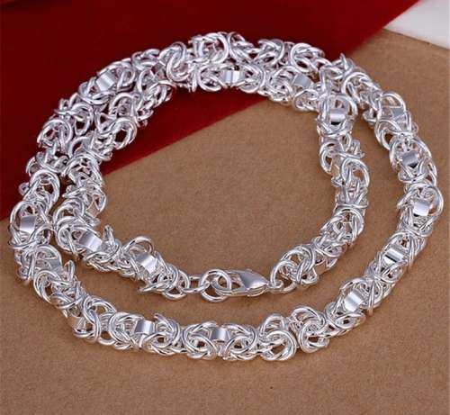 925 Silver Bulky Circle Necklace and Bracelet Set