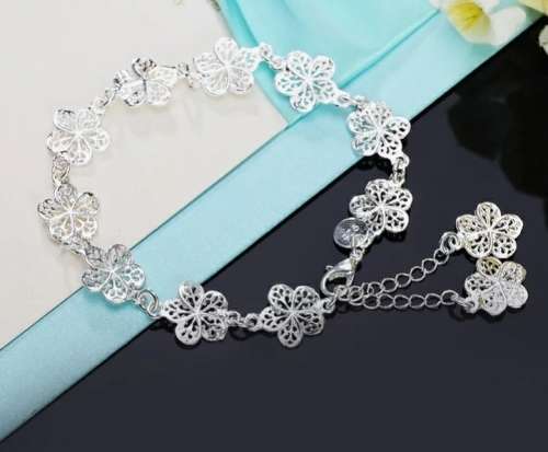 925 Silver Flower Bracelet