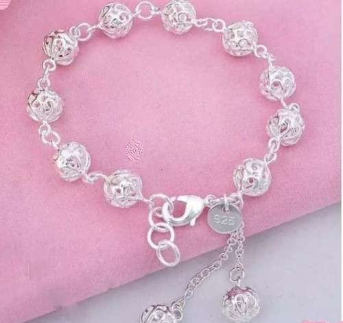 925 Silver Filigree Ball Bracelet