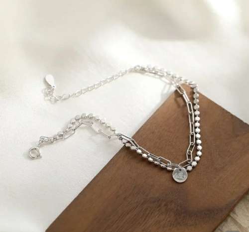 925 Silver Double Layer Fine Bracelet