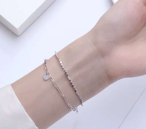 925 Silver Double Layer Fine Bracelet