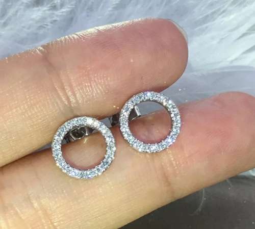 925 Silver Cubic Zirconia Halo Earrings