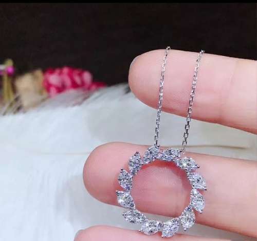 925 Silver Cubic Zirconia Halo Necklace