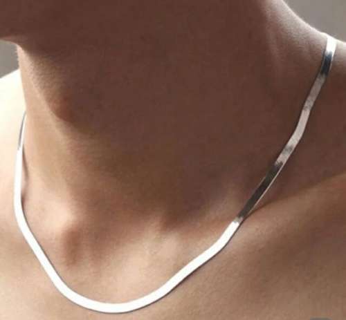 925 Silver Flat Snake Necklace