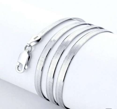 925 Silver Flat Snake Necklace
