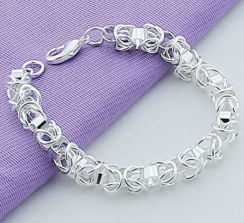 925 Silver Bulky Circle Necklace and Bracelet Set