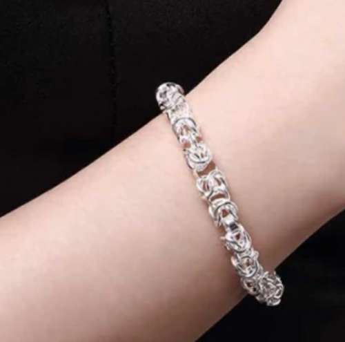 925 Silver Bulky Circle Necklace and Bracelet Set