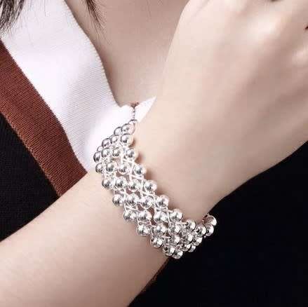 925 Silver Open Cuff Bean Bangle