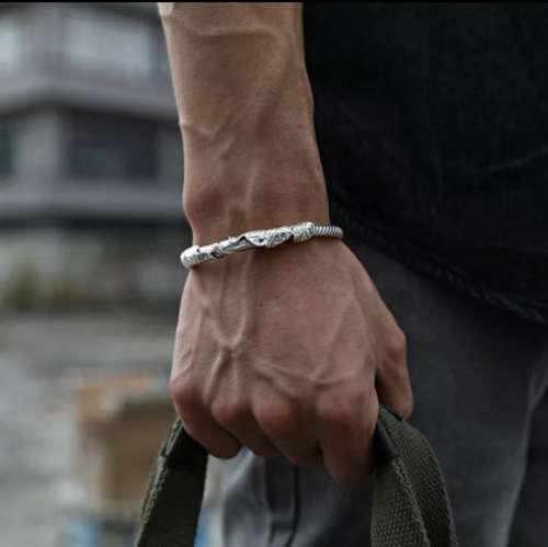 925 Silver Lotus Unisex Bangle