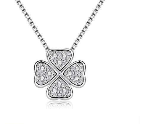 925 Silver 4 Leaf Clover Necklace.