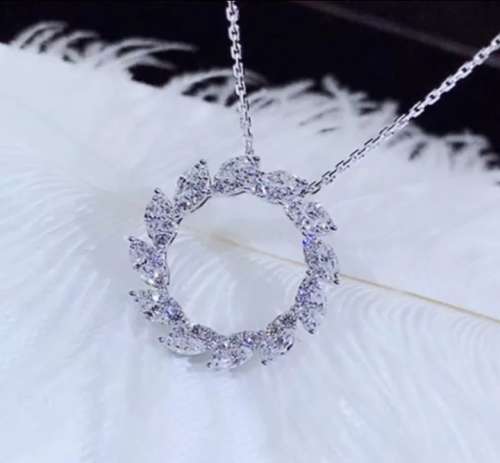925 Silver Cubic Zirconia Halo Necklace