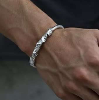 925 Silver Lotus Unisex Bangle