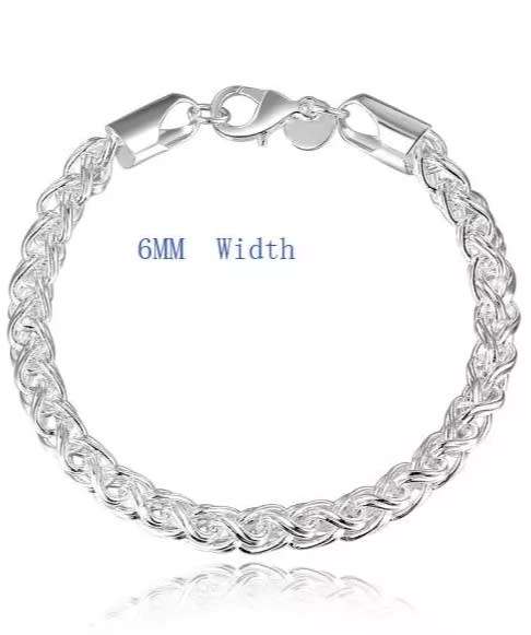 925 Silver  Plaited Bracelet
