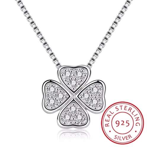 925 Silver 4 Leaf Clover Necklace.